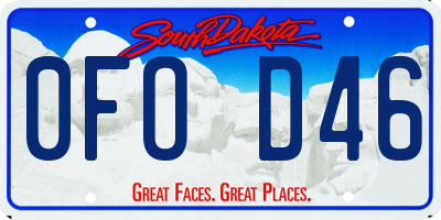SD license plate 0FOD46