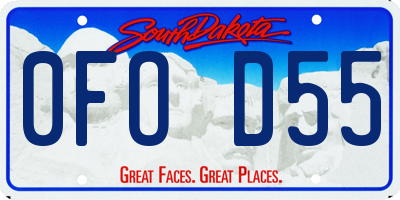 SD license plate 0FOD55