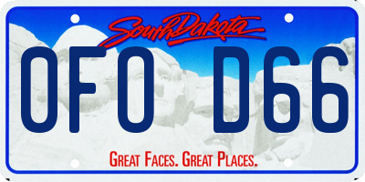 SD license plate 0FOD66