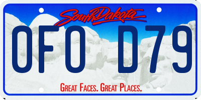 SD license plate 0FOD79