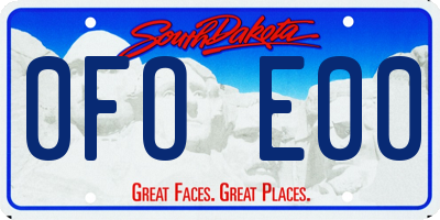 SD license plate 0FOE00