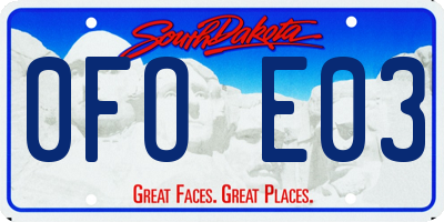 SD license plate 0FOE03