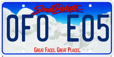 SD license plate 0FOE05