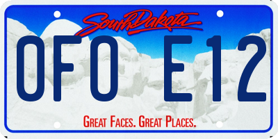 SD license plate 0FOE12