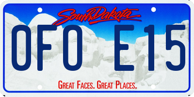 SD license plate 0FOE15