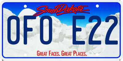 SD license plate 0FOE22