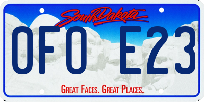 SD license plate 0FOE23