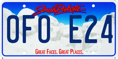 SD license plate 0FOE24