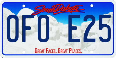 SD license plate 0FOE25