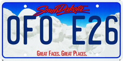 SD license plate 0FOE26