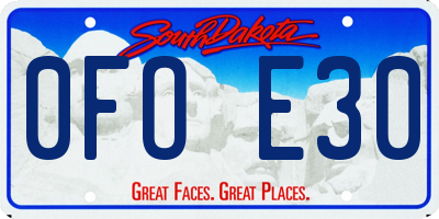 SD license plate 0FOE30