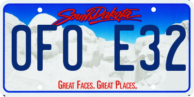 SD license plate 0FOE32