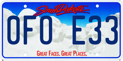SD license plate 0FOE33