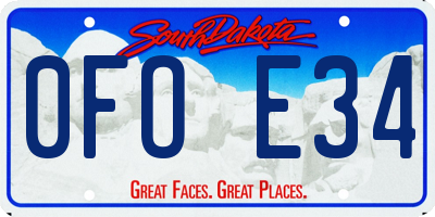 SD license plate 0FOE34