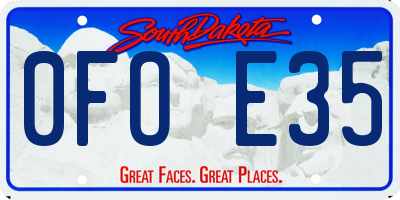 SD license plate 0FOE35