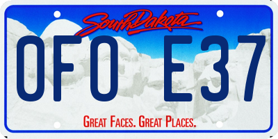 SD license plate 0FOE37
