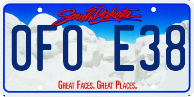 SD license plate 0FOE38