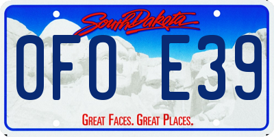 SD license plate 0FOE39