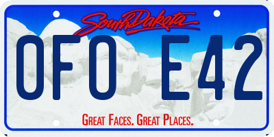 SD license plate 0FOE42