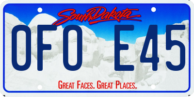 SD license plate 0FOE45