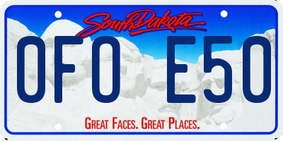 SD license plate 0FOE50
