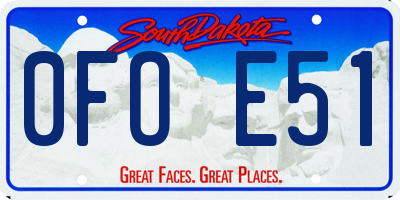 SD license plate 0FOE51
