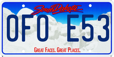 SD license plate 0FOE53