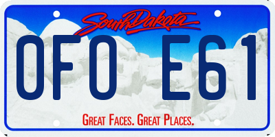SD license plate 0FOE61
