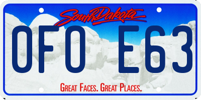 SD license plate 0FOE63