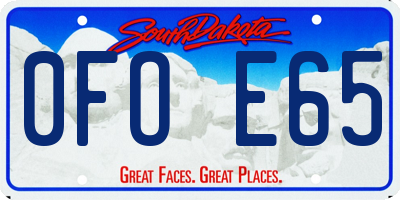 SD license plate 0FOE65