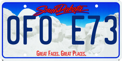 SD license plate 0FOE73