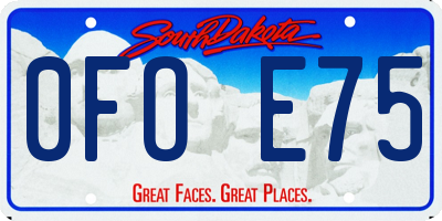 SD license plate 0FOE75