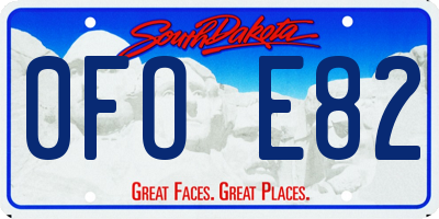SD license plate 0FOE82