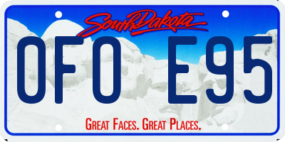 SD license plate 0FOE95