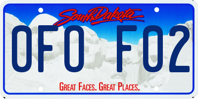 SD license plate 0FOF02