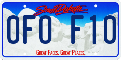 SD license plate 0FOF10