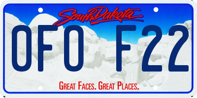 SD license plate 0FOF22