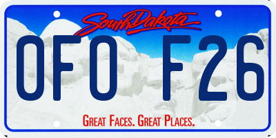 SD license plate 0FOF26