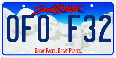 SD license plate 0FOF32