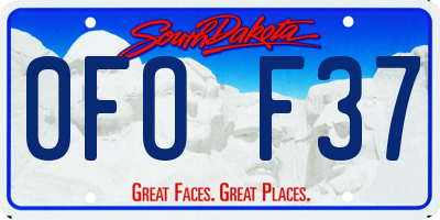 SD license plate 0FOF37
