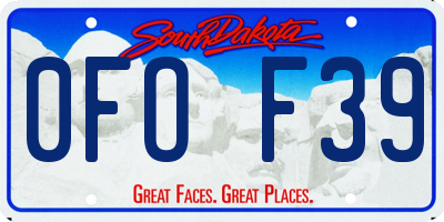 SD license plate 0FOF39