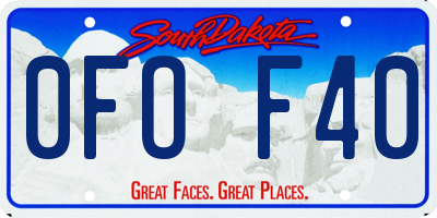 SD license plate 0FOF40
