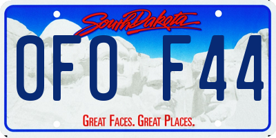 SD license plate 0FOF44