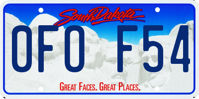 SD license plate 0FOF54