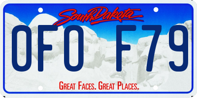 SD license plate 0FOF79