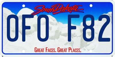 SD license plate 0FOF82