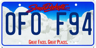 SD license plate 0FOF94