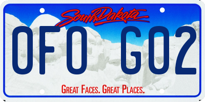 SD license plate 0FOG02