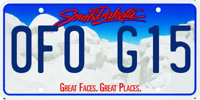 SD license plate 0FOG15