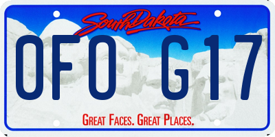 SD license plate 0FOG17